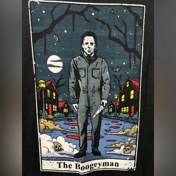 Halloween Michael Myers Boogeyman Black T-Shirt - Picture 4 of 6